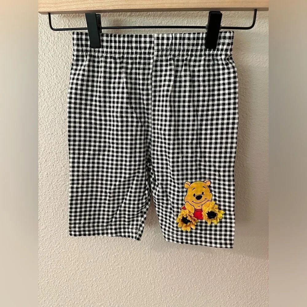 Disney Vintage Pooh Gingham Shorts Girls 8-10